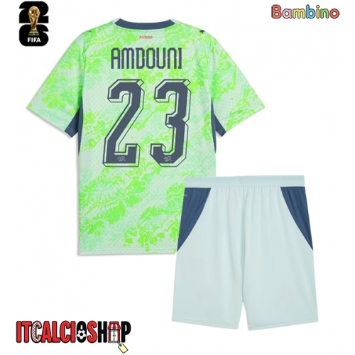 Svizzera Zeki Amdouni #23 Seconda Maglia Bambino Mondiali 2026 Manica Corta (+ Pantaloni corti)